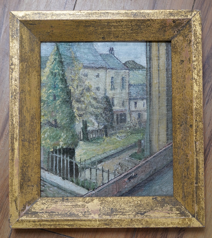 Stanley Lewis (1905-2009), oil on board, ‘View from Window’, 21 x 18cm. Condition - fair to good